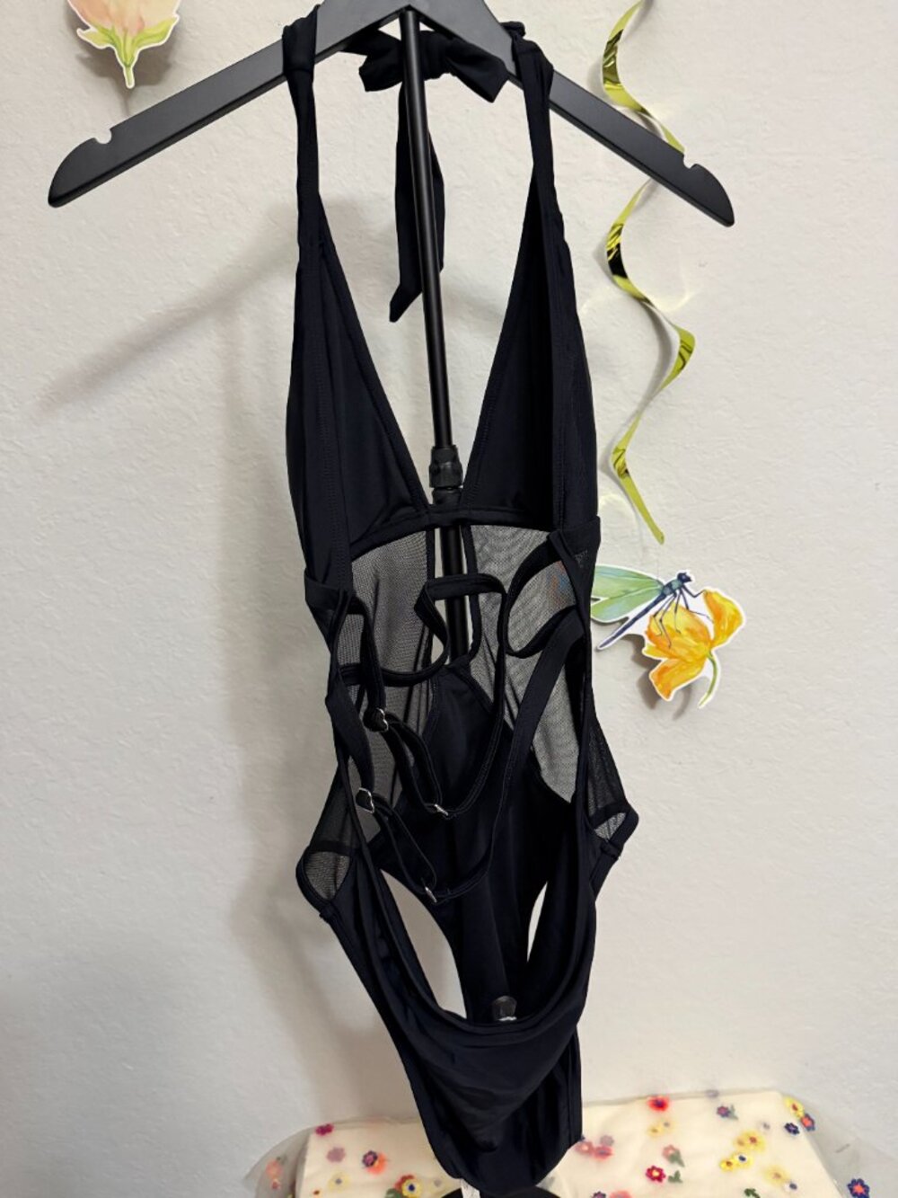 Cupshe Black Mesh Cutout One-Piece Swimsuit - Picture 2 of 5